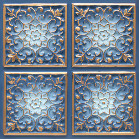 109 Patina Symmetrical Floral Tin Ceiling Tiles