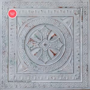 TD01 White Copper Medieval Tin Ceiling Tiles