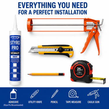 4 Tools to install the styrofoam ceiling tiles