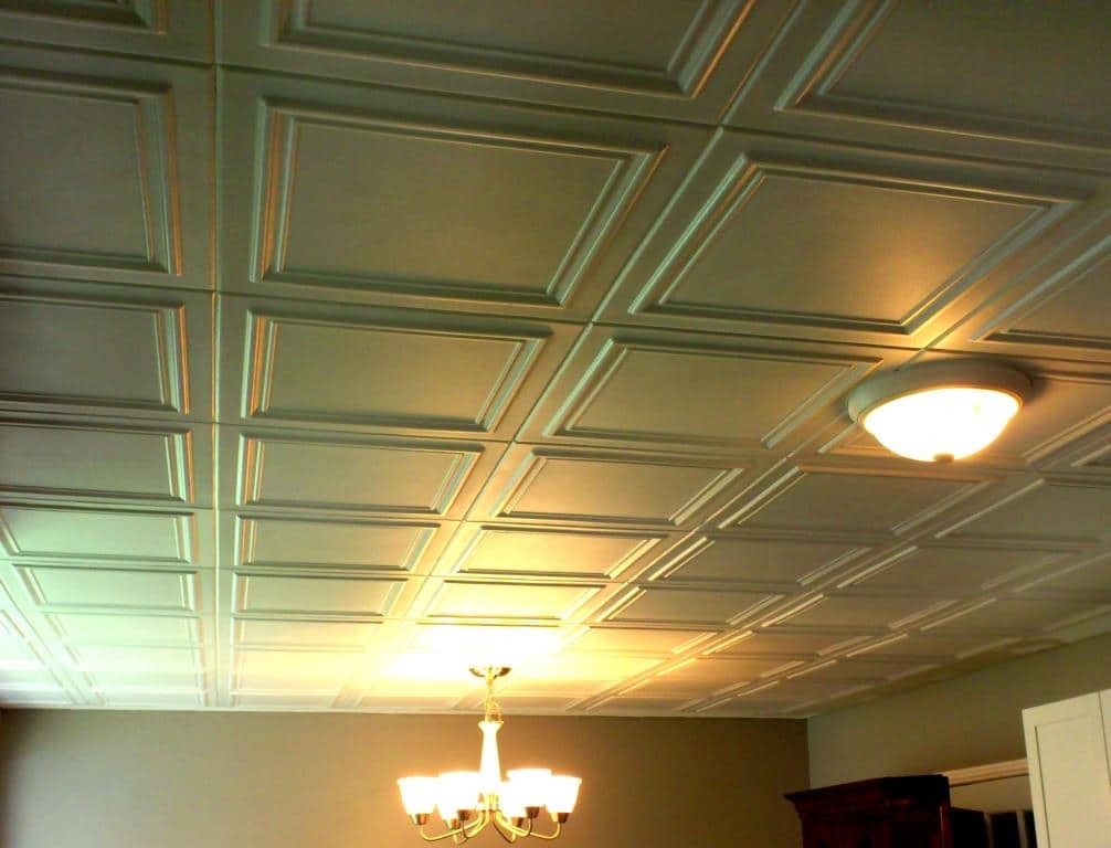 Pack Of 8 White Ceiling Tiles Styrofoam Decorative Ceiling Tile To