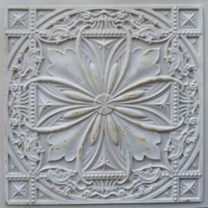 TD10 Antique Floral Style Faux Tin Ceiling Tiles - Aged Taupe