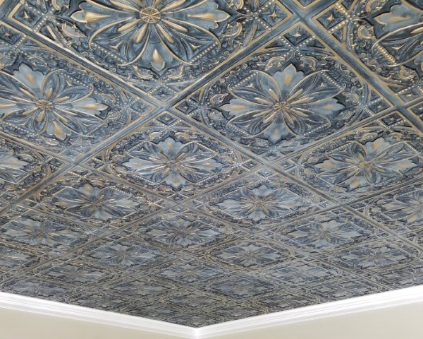 TD10 Antique Floral Style Faux Tin Ceiling Tiles