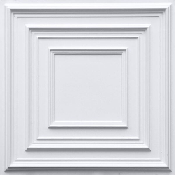 222 White Matte Minimalistic Squares Tin Ceiling Tiles