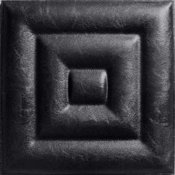 LT20 Black Faux Leather Wall Panel
