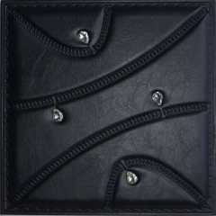 LT89 Black Faux Leather Wall Panel