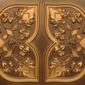 8212 Antique Gold Faux Tin Ceiling Tiles