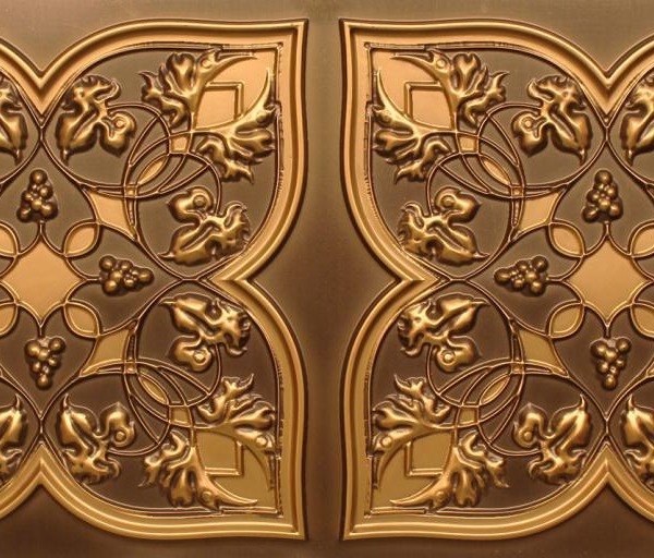 8212 Antique Gold Faux Tin Ceiling Tiles