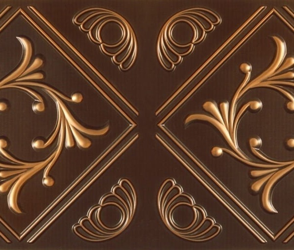 8253 Faux Tin Ceiling Tile - Antique Gold