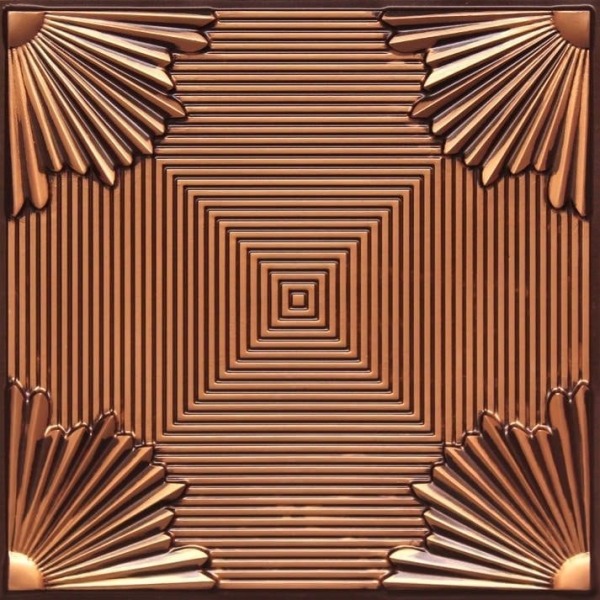 229 Antique Gold Line Pattern Ceiling Tiles