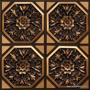 108 Antique Gold Shapes and Florals Tin Ceiling Tiles