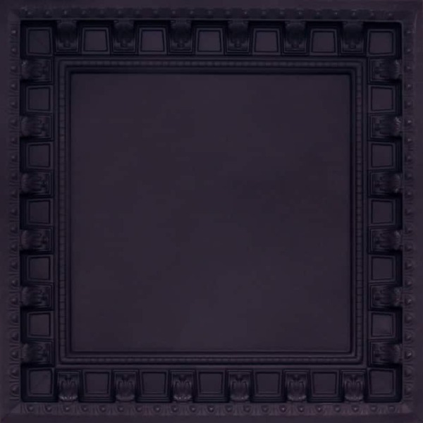 236 Black Matte Square Bordered Tin Ceiling Tiles