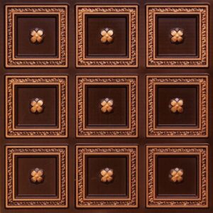 239 Antique Gold Squares and Flowers Tin Ceiling Tiles