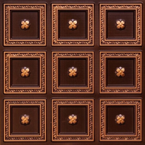 239 Antique Gold Squares and Flowers Tin Ceiling Tiles