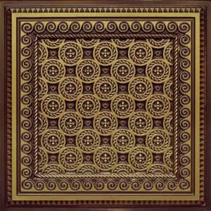 243 Antique Brass Circular Pattern Tin Ceiling Tiles
