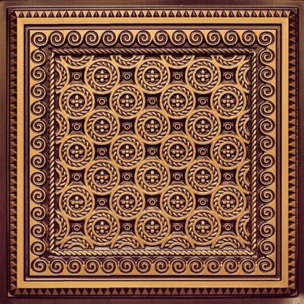 243 Antique Gold Circular Pattern Tin Ceiling Tiles
