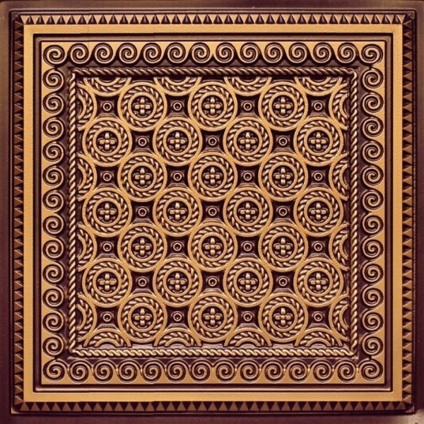 243 Antique Gold Circular Pattern Tin Ceiling Tiles