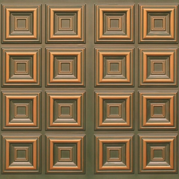 8270 Faux Tin Ceiling Tile - Patina Copper 