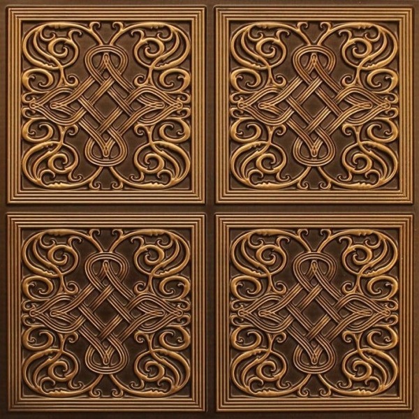 245 Antique Gold Medieval Tin Ceiling Tiles