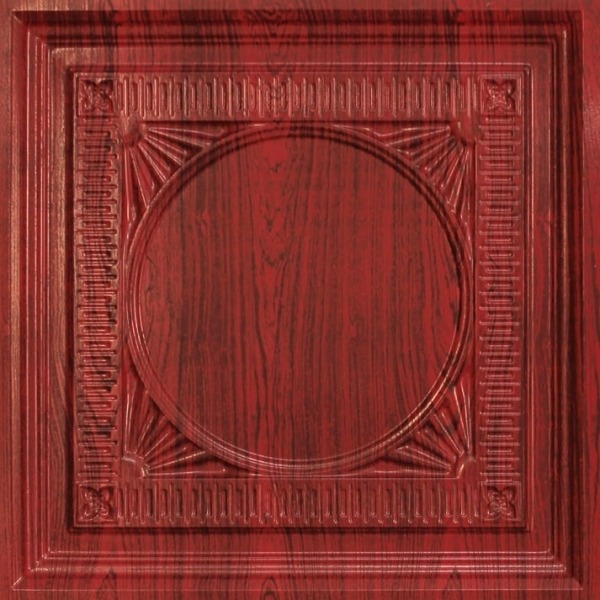 266 Faux Tin Ceiling Tile - coffered - Rosewood