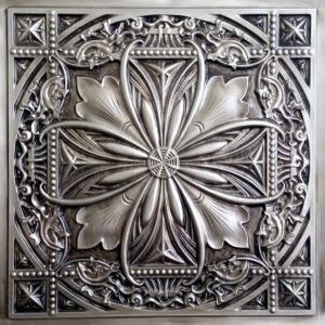 TD10 Faux Tin Ceiling Tile - Talissa Signature Collection - Aged Silver