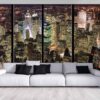 MU1383 - Manhattan at Night with Window Frames