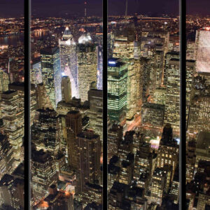 MU1383 - Manhattan at Night with Window Frames