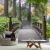 MU1378 - Wooden Foot Bridge in a Japanese Garden