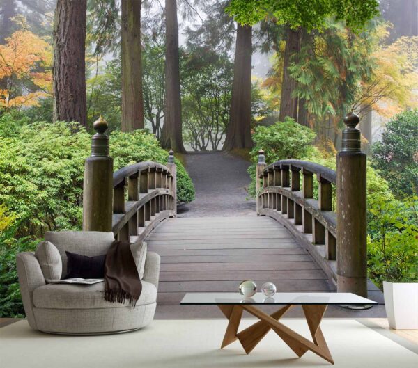 MU1378 - Wooden Foot Bridge in a Japanese Garden