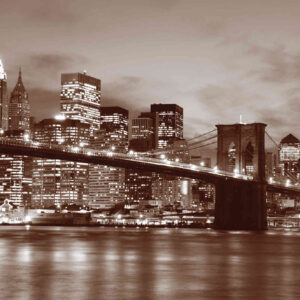MU1241 - Brooklyn Bridge at Night (Sepia)