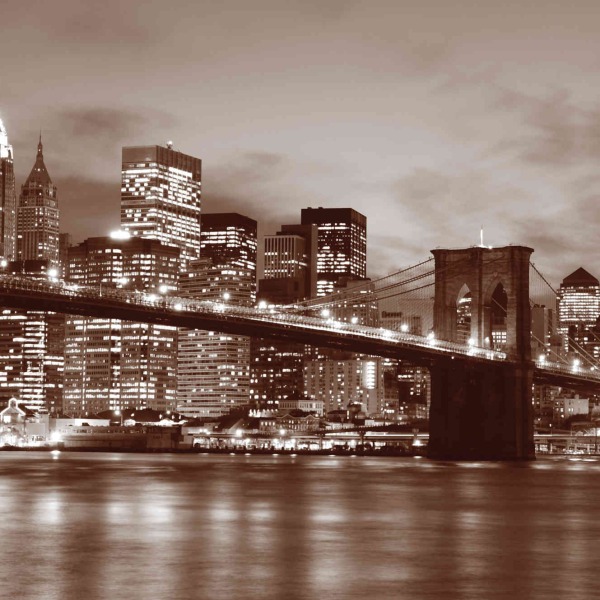 MU1241 - Brooklyn Bridge at Night (Sepia)