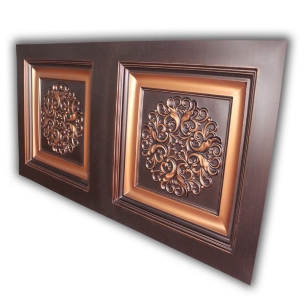 8268 Faux Tin Ceiling Tile- Antique Copper