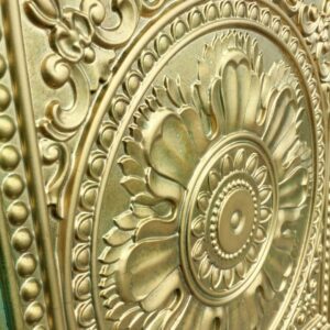 TD17 Aged Brass Flower Tin Ceiling Tiles