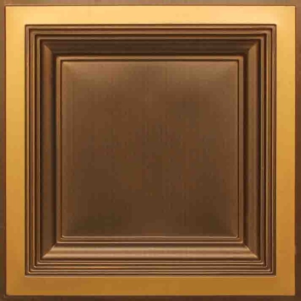 274 Antique Gold Square Raised Border Tin Ceiling Tiles