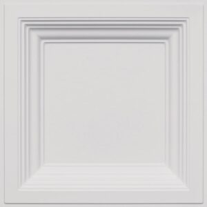274 White Matte Square Raised Border Tin Ceiling Tiles