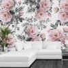1599R1_Pink Flowers with Canvas Texture