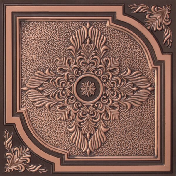 280 Antique Copper Elegant Flower Tin Ceiling Tiles