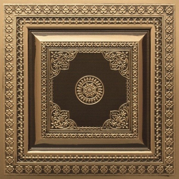 282 Antique Gold Elegant and Bordered Tin Ceiling Tiles