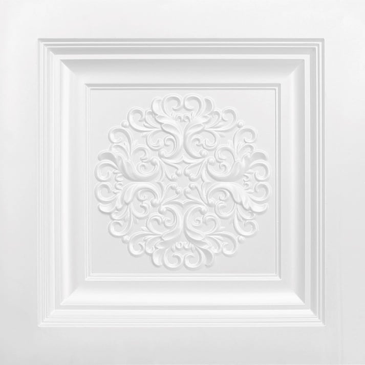 Lot of 10 tiles - 268 Faux Tin White Pearl