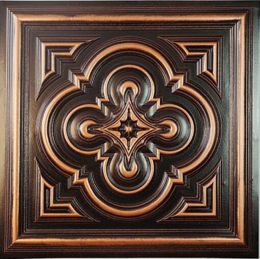 Artile 236 Antique Copper Faux Tin Ceiling Tile - 2x2 PVC Drop-In Grid Panel (23.75")