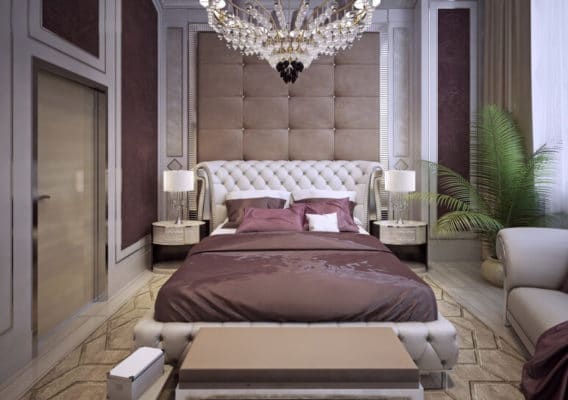 bedroom with wall panels