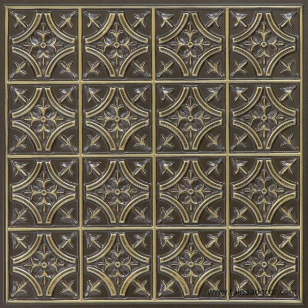 290 Antique Brass Classic Tin Ceiling Tiles