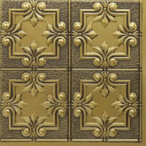 292 Antique Brass Rustic Patterned Tin Ceiling Tiles