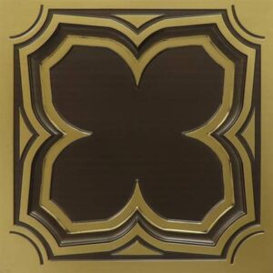 287 Antique Brass Simplistic Clover Tin Ceiling Tiles