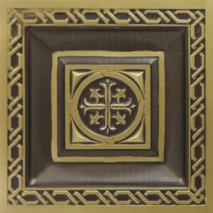 288 Antique Brass Cathedral Tin Ceiling Tiles
