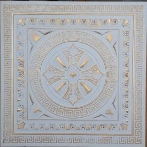 TD01 White Copper Medieval Tin Ceiling Tiles