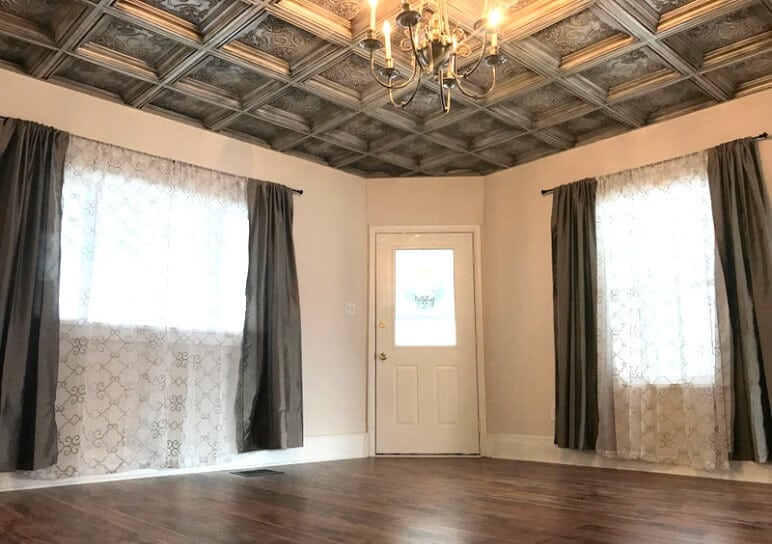 room with pvc ceiling tiles