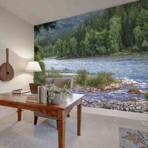 Interior Of Home Office With Soft Gray Walls