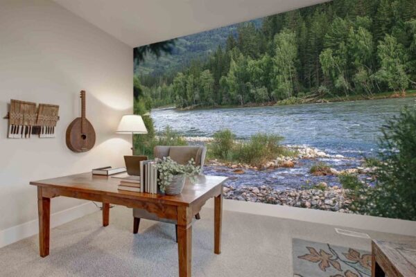 Interior Of Home Office With Soft Gray Walls