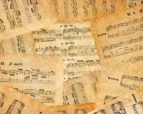 lot of old sheet music