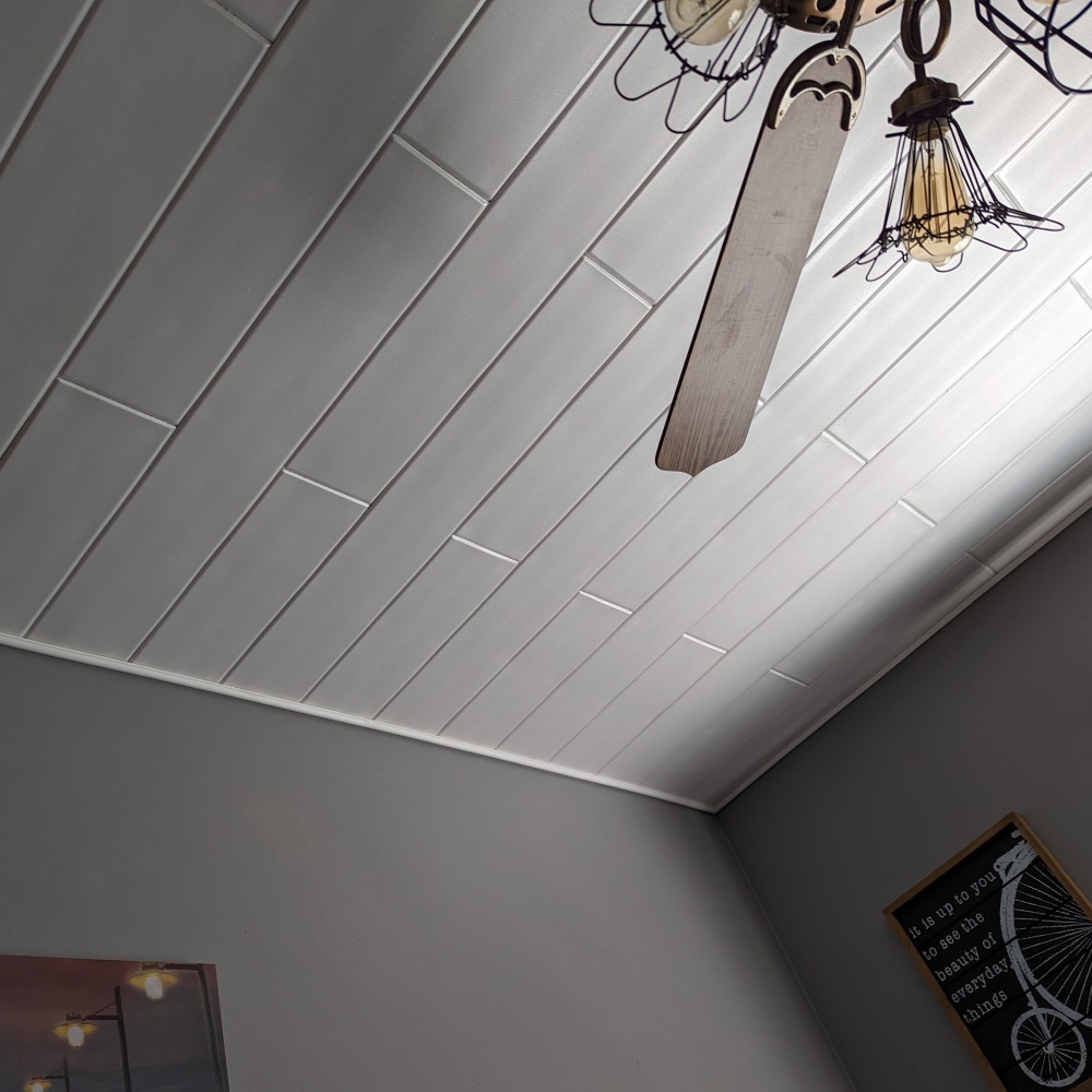 Plain White Ceiling Planks Talissa Decor Decorative